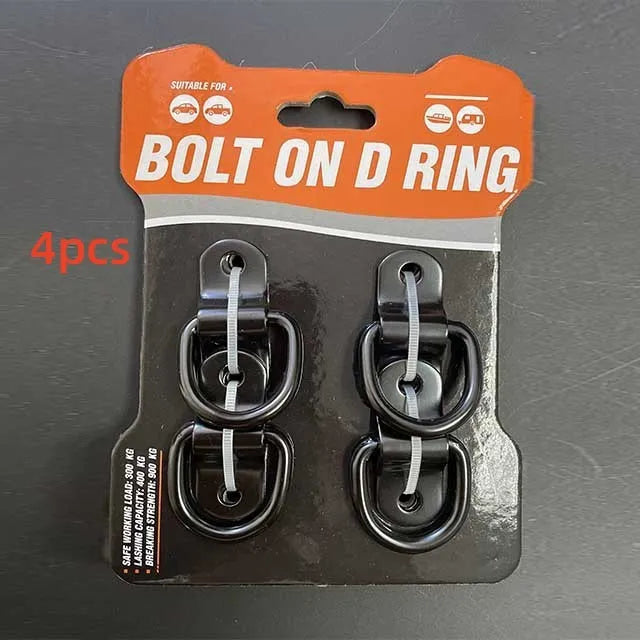 Black galvanized carbon steel pull ring floor hook for vehicle interior organisation