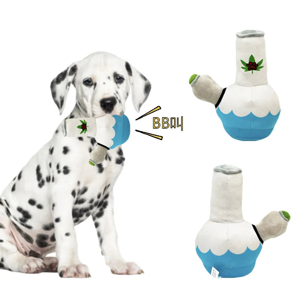 24cm dog plush kettle toy with picture style patterns and soft bite-resistant construction