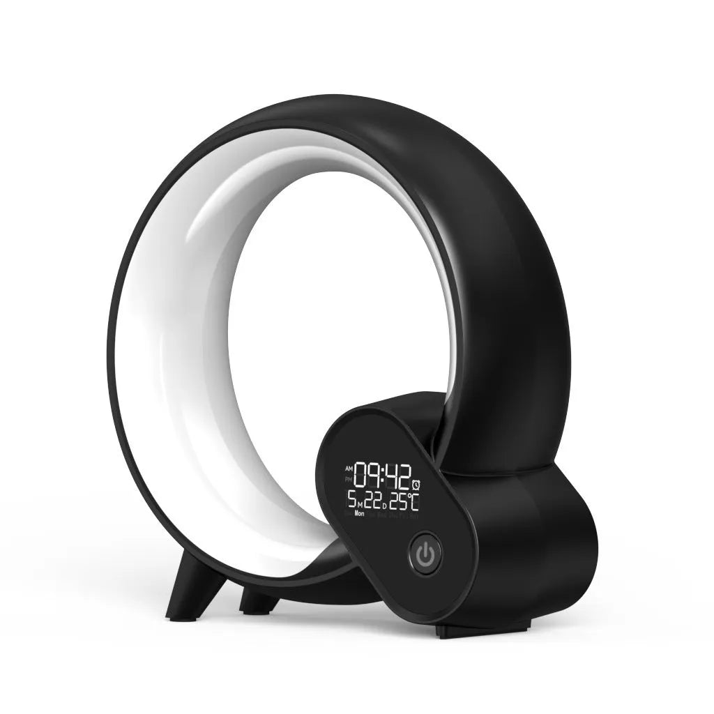 Q Light alarm clock in black or white, 21 x 7.5 cm, with Bluetooth audio and 90 RGBCW light beads