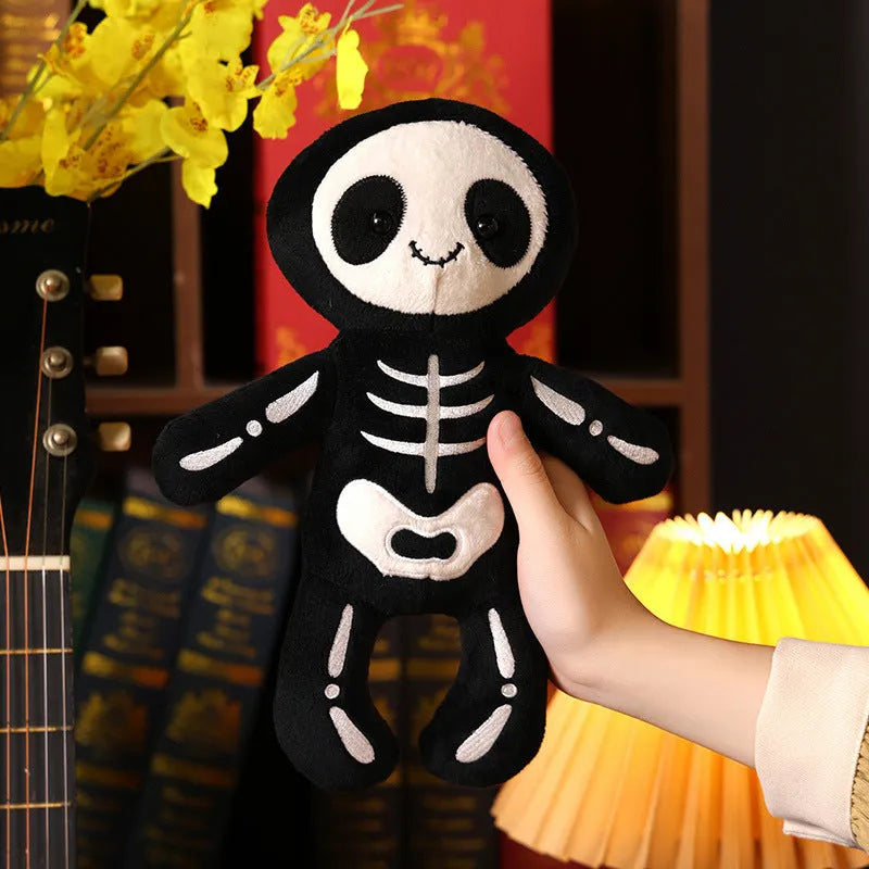 Halloween skull pillow plush toy in Skull Bob colour, 40cm height, soft decorative cushion for kids