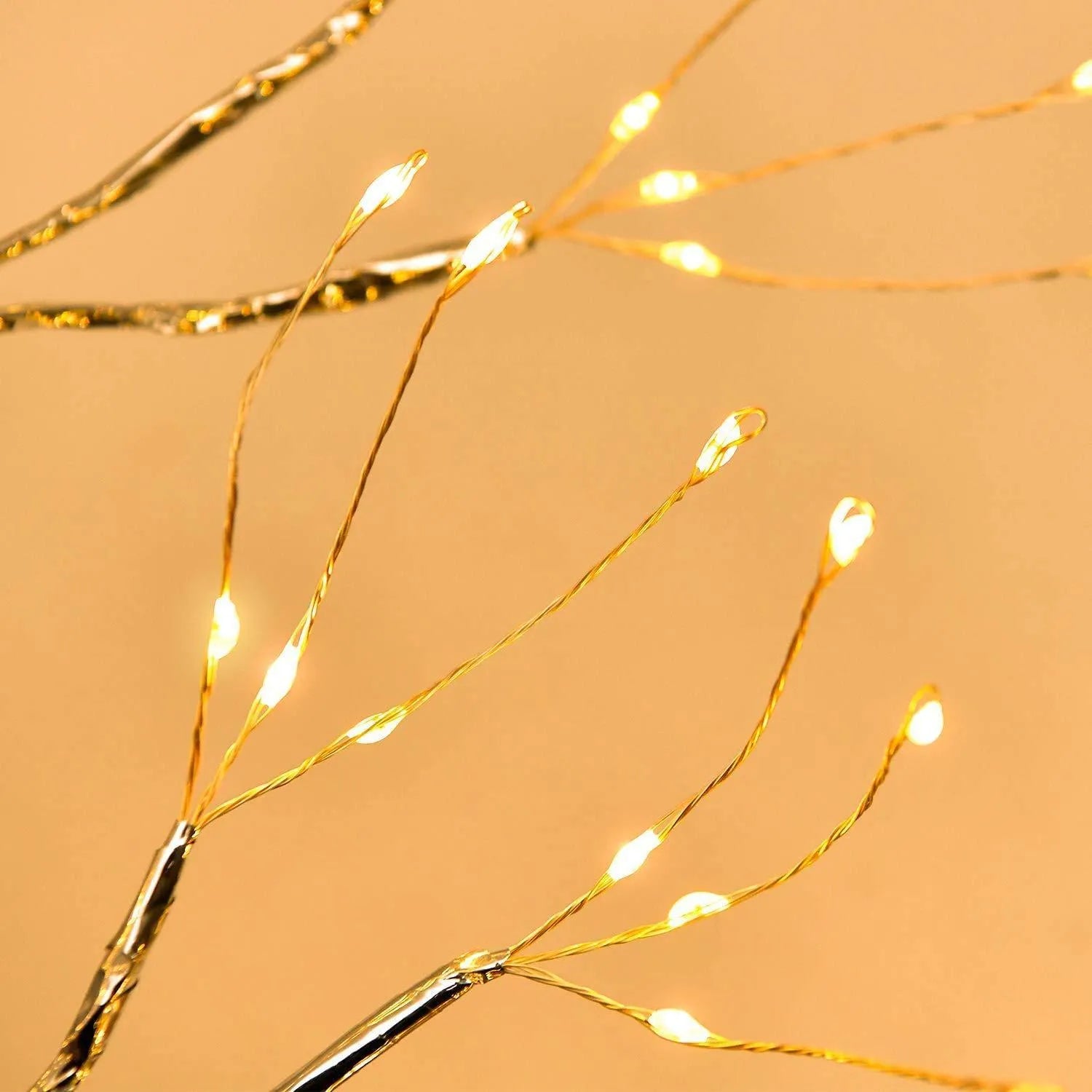 LED tree shape string lamp with 108 warm white beads on a 50cm copper wire frame