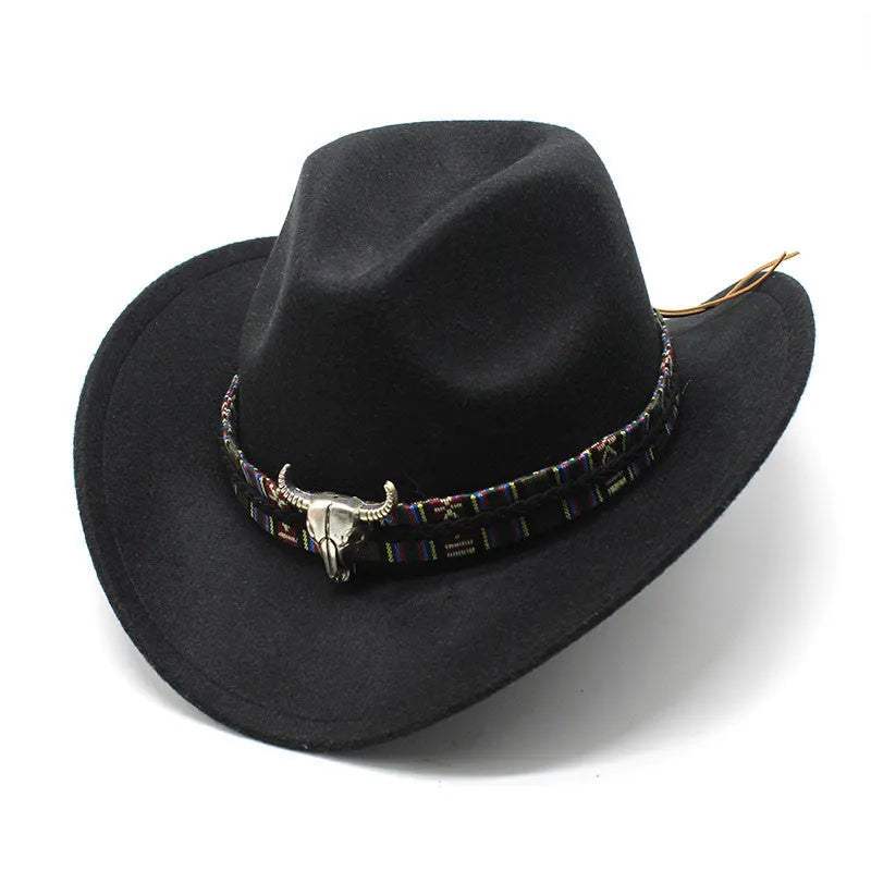 Polyester Western cowboy hat with a bell crown in army green colour, shown from the side.