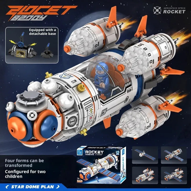 Space dawn earth instrument building blocks toy set with small particle plastic pieces in colour box
