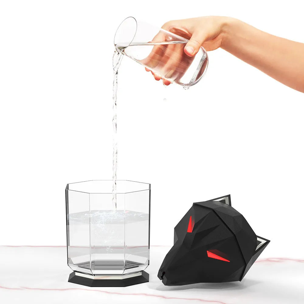 War Wolf black or white ultrasonic desktop humidifier with colourful LED lights and USB cable