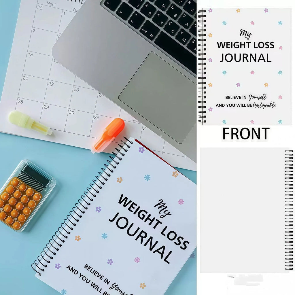 Weight loss diary plan notebook with spiral binding and paper cover