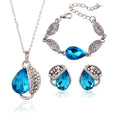 Three-piece bride headdress set with alloy bracelet, earrings, and pendant drop in European American cross-border design