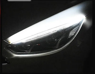 Silicone waterproof car LED light strip showing flowing turn signal effect in blue colour