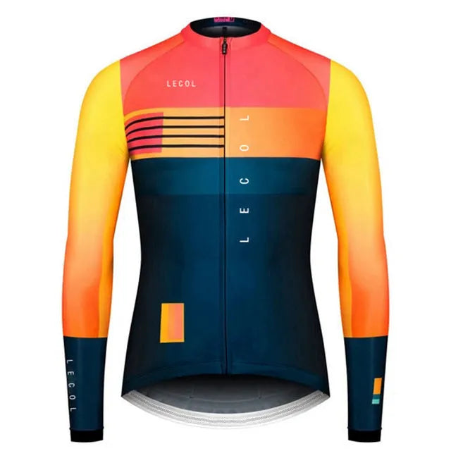 Autumn full sleeve cycling jersey for men with breathable fabric in colour style 1, available in sizes XS to 4XL