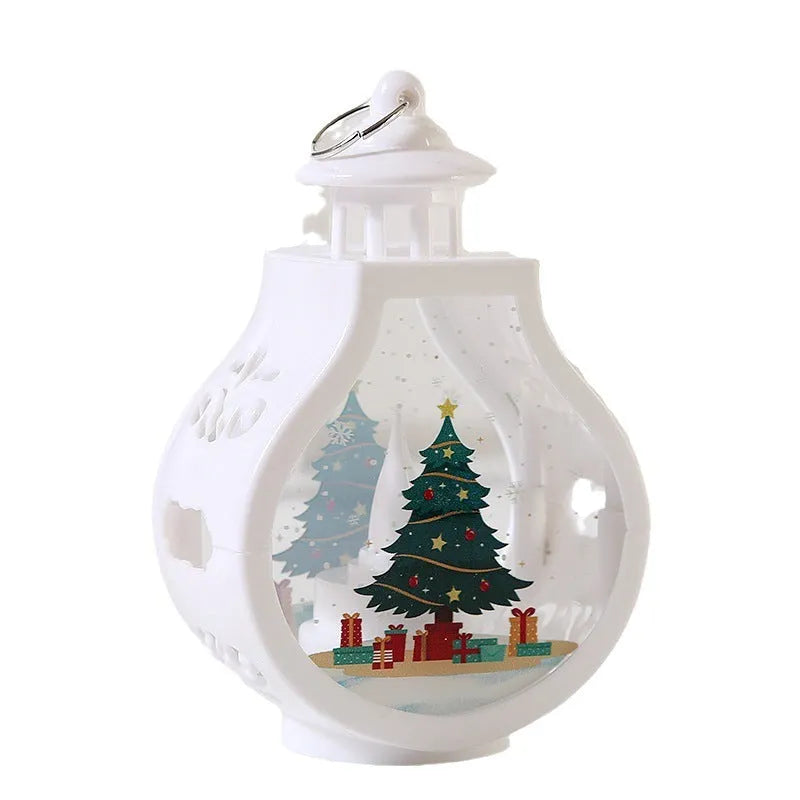 Christmas candle lamp romantic ornament, plastic and glass, 7.7x5x12.6cm, deer design