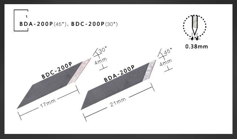NT Cutter BDC-200P 30-degree and BDA-200P 45-degree replacement blade packs with 40 blades each