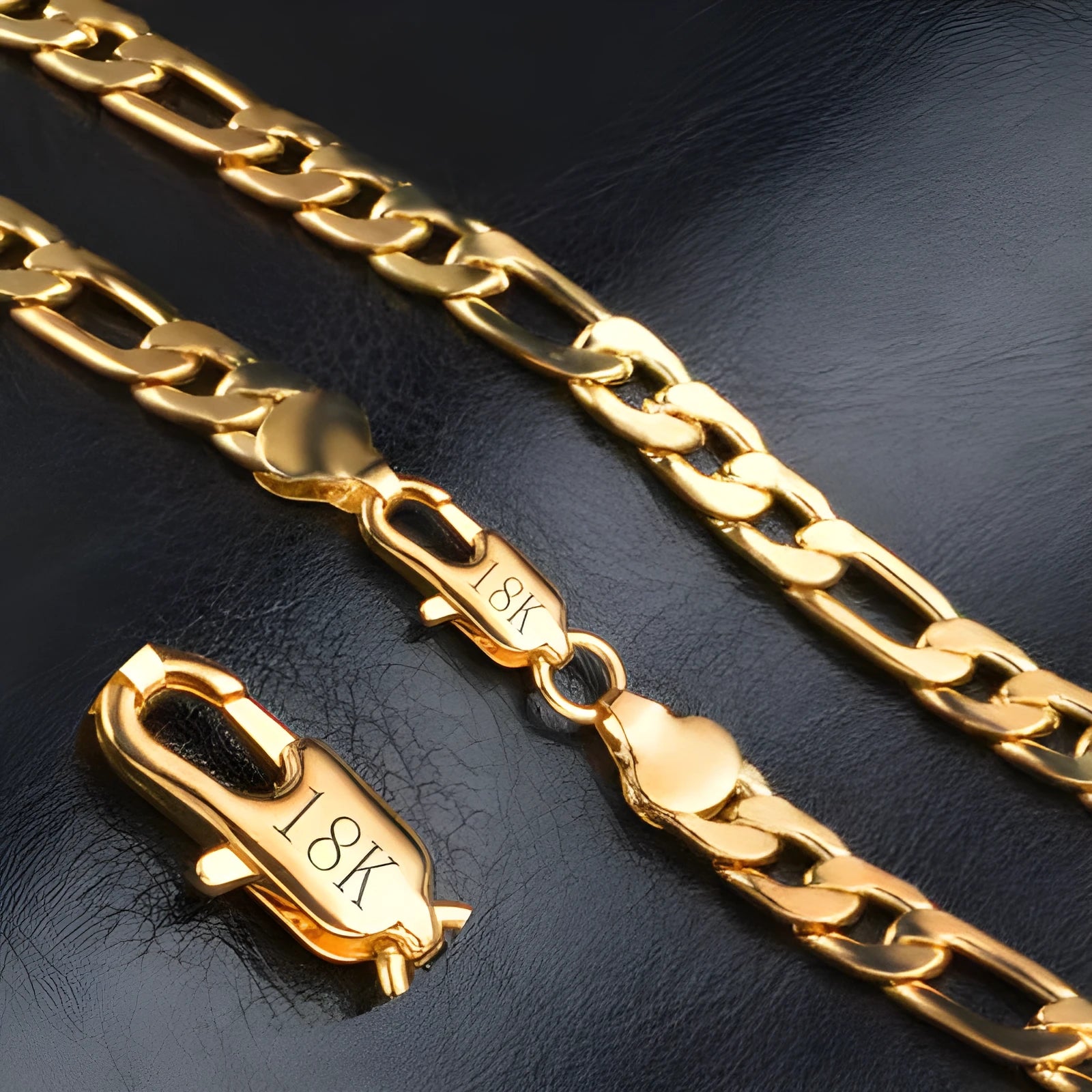 8mm solid silver curb link necklace with 18k gold finish on white background