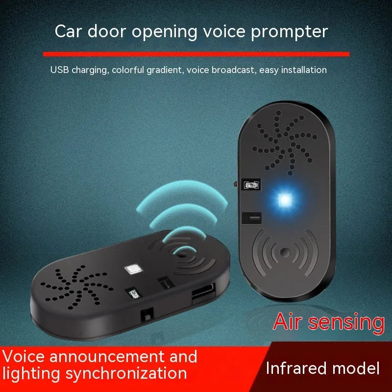 Black ABS car door reminder with infrared sensor for door open warning alarm