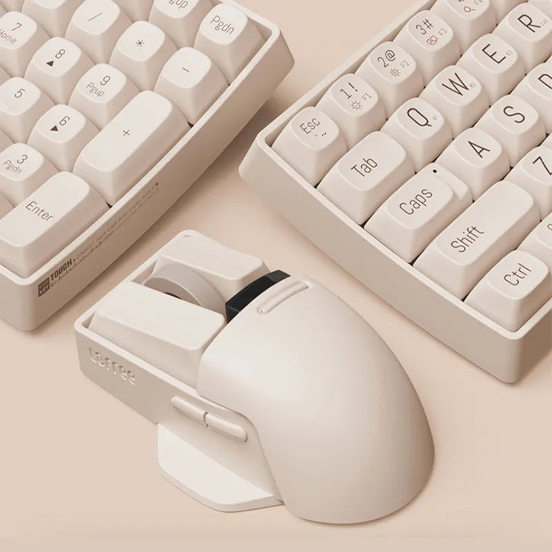 Tofu colour wireless computer mouse with ergonomic shape and multiple connection options