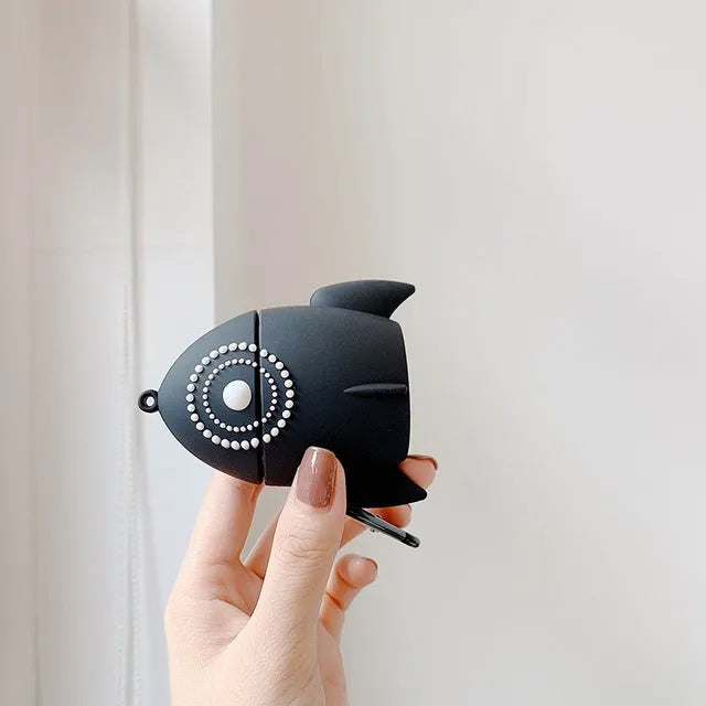 Black and pink silicone protective cases for Apple AirPods 1 and 2