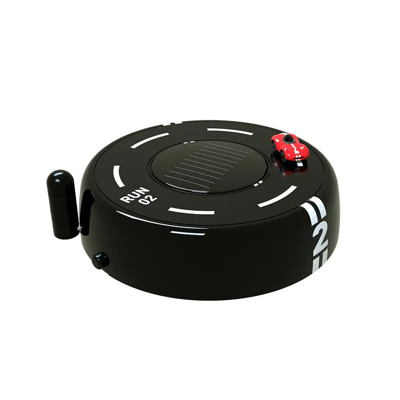 Round solar-powered car aromatherapy decoration with ambient light in black, red, or white colours