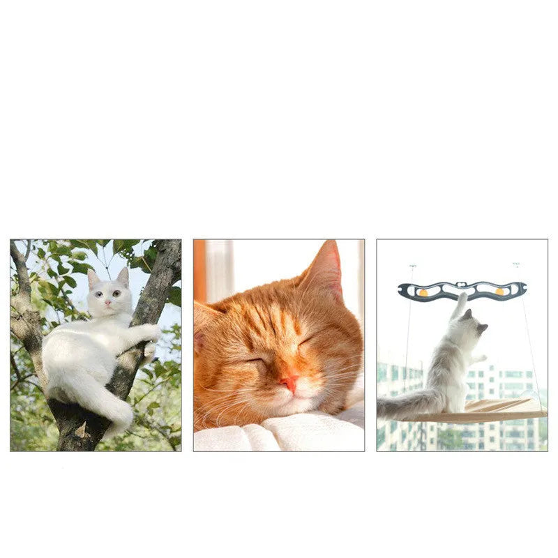 Cat litter hammock made from Oxford cloth with plastic steel wire, hanging on a window with 56cm rope, available in multiple colours