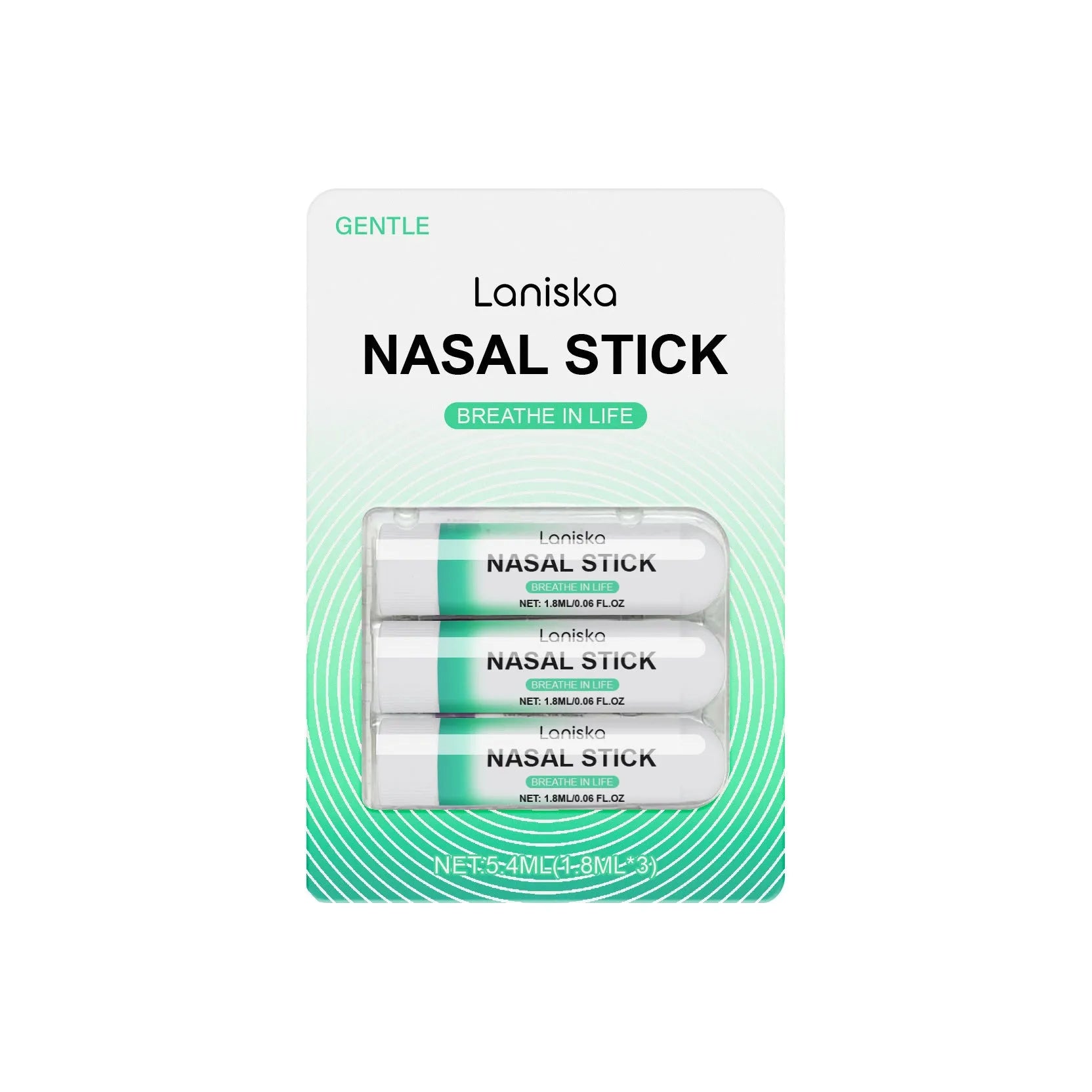 Mint cooling nose spray set showing three 1.8 ml bottles with menthol and spearmint formula