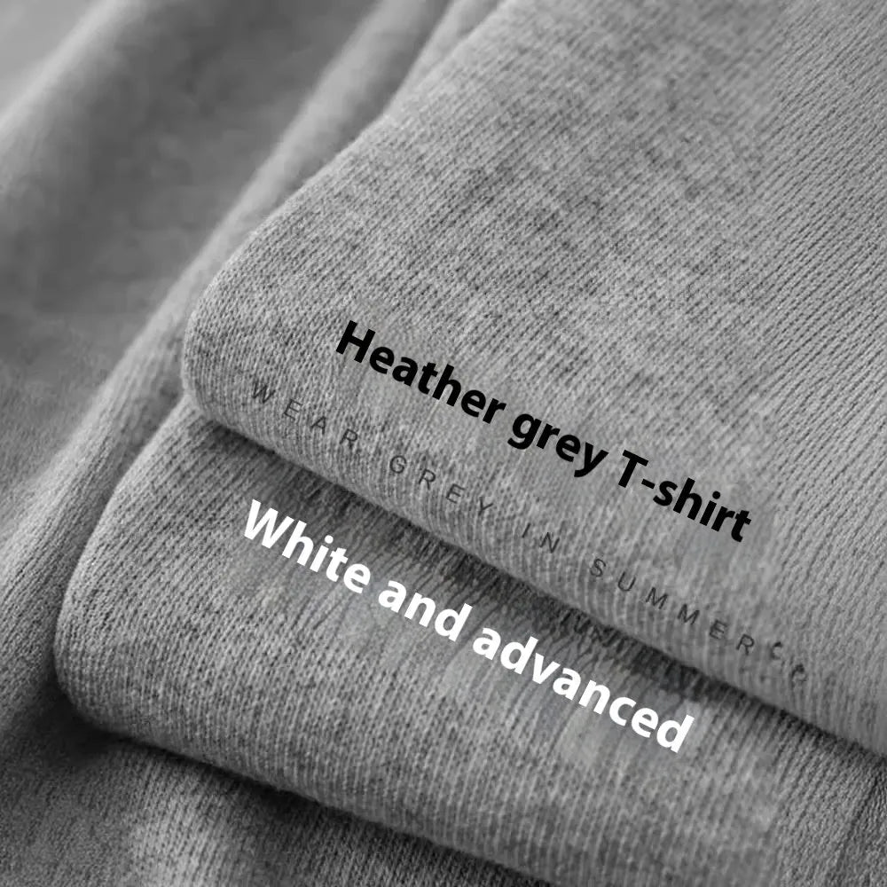 Loose half sleeve bottoming shirt in 260g heavy pure cotton with small American neckline, shown in ivory white