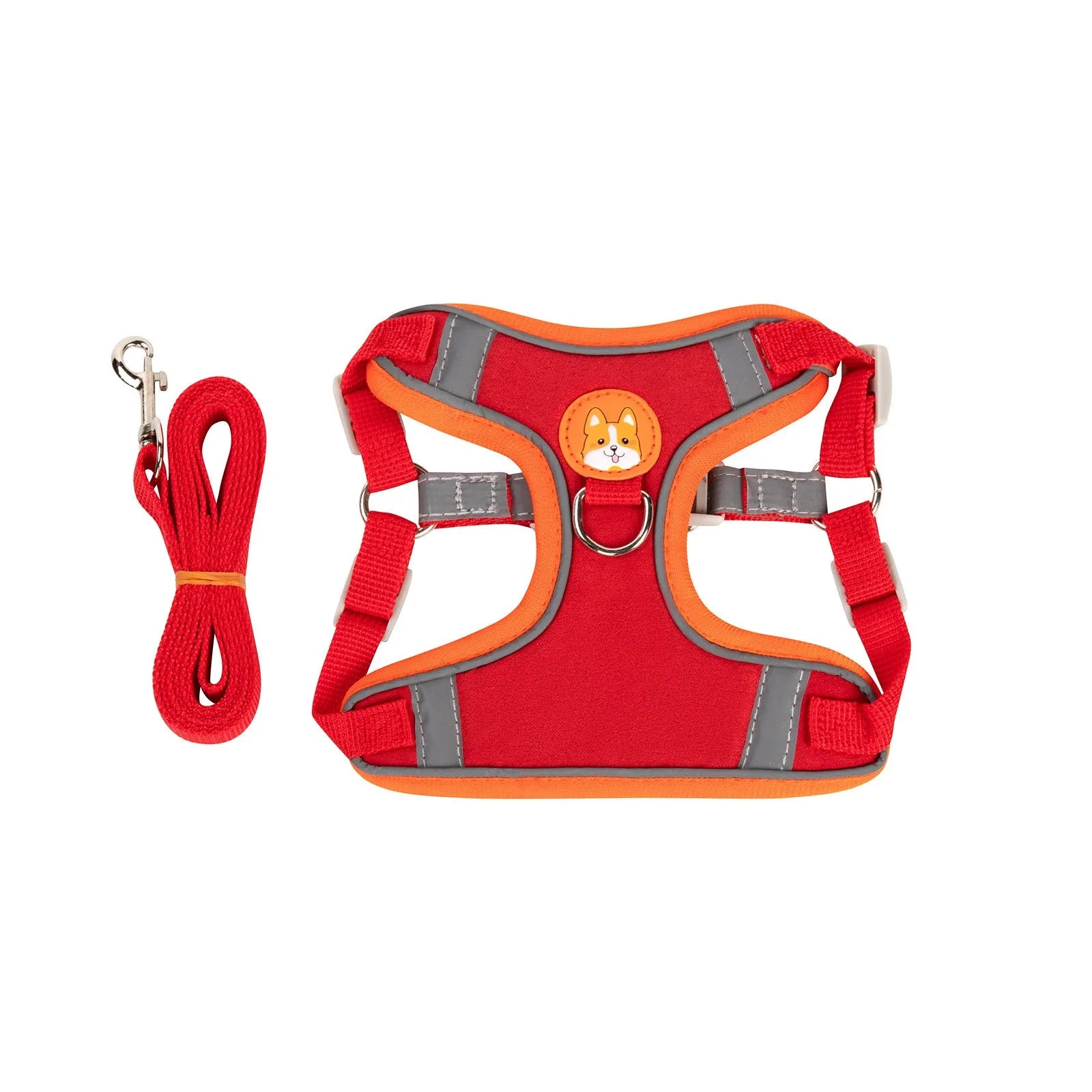 Adjustable dog harness with haulage rope construction in multiple colour options