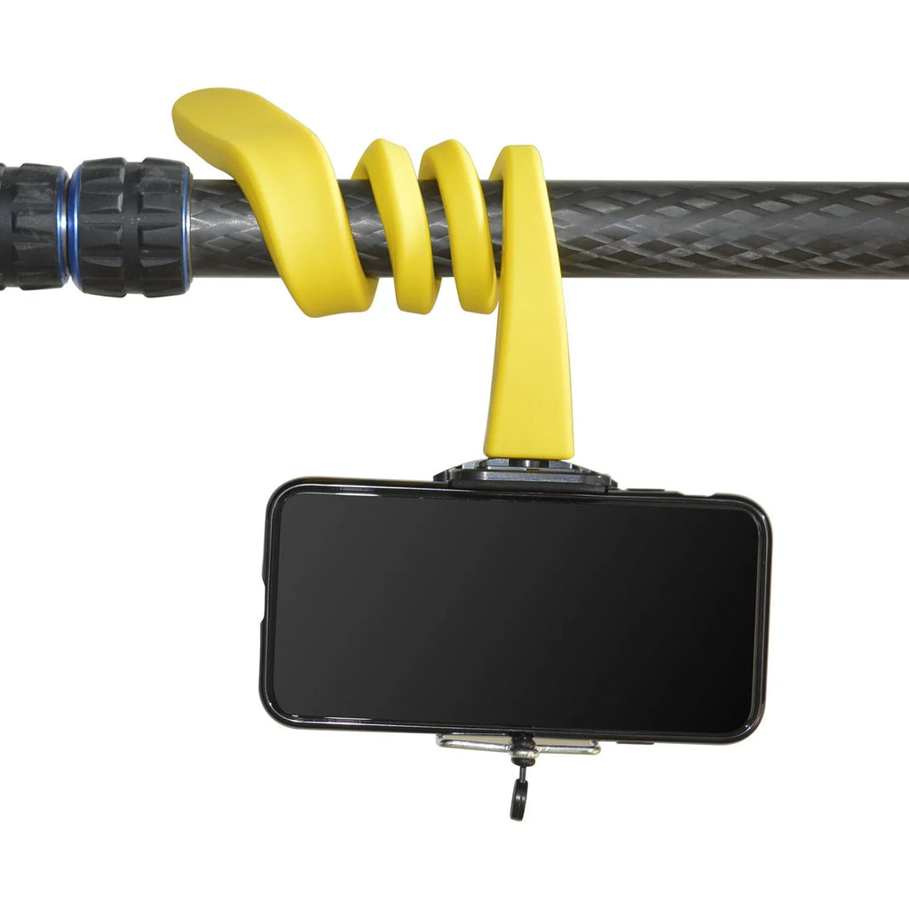 Silicone Bluetooth remote control selfie stick with snake soft stand, 57cm, black white yellow colours