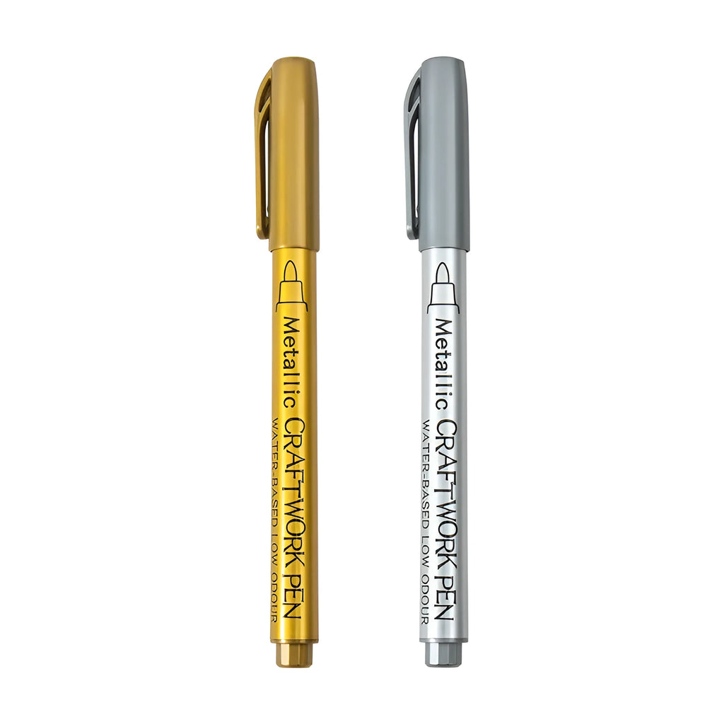 English packaging metal paint pen with plastic shell and gold silver ink refills