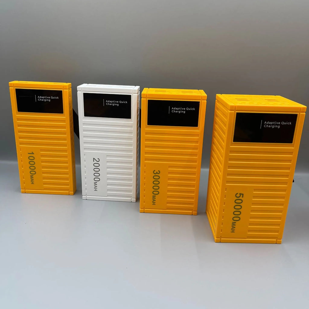 50000 mAh digital display power bank with PVC shell, industrial style, 145x70x65mm