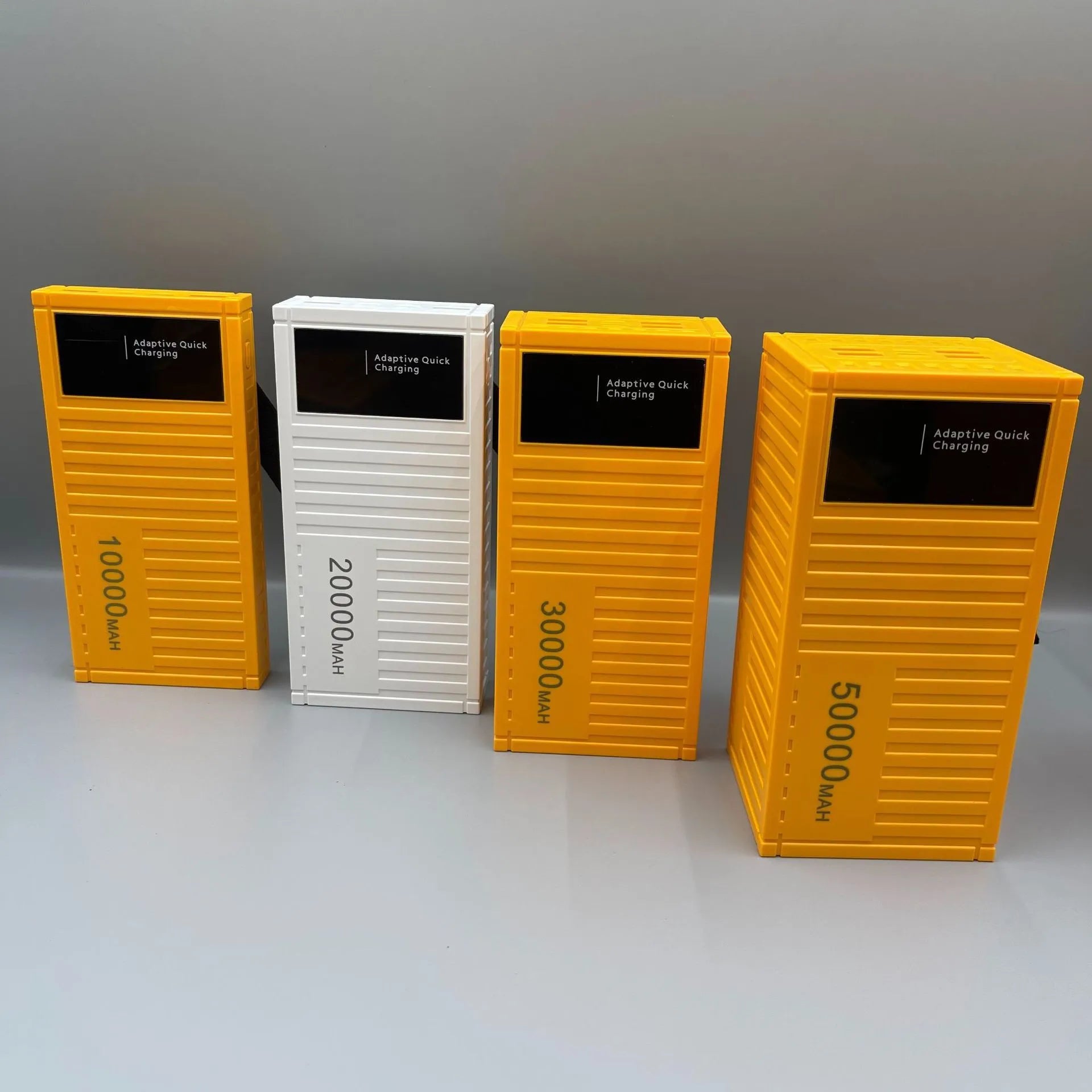 50000 mAh digital display power bank with PVC shell, industrial style, 145x70x65mm