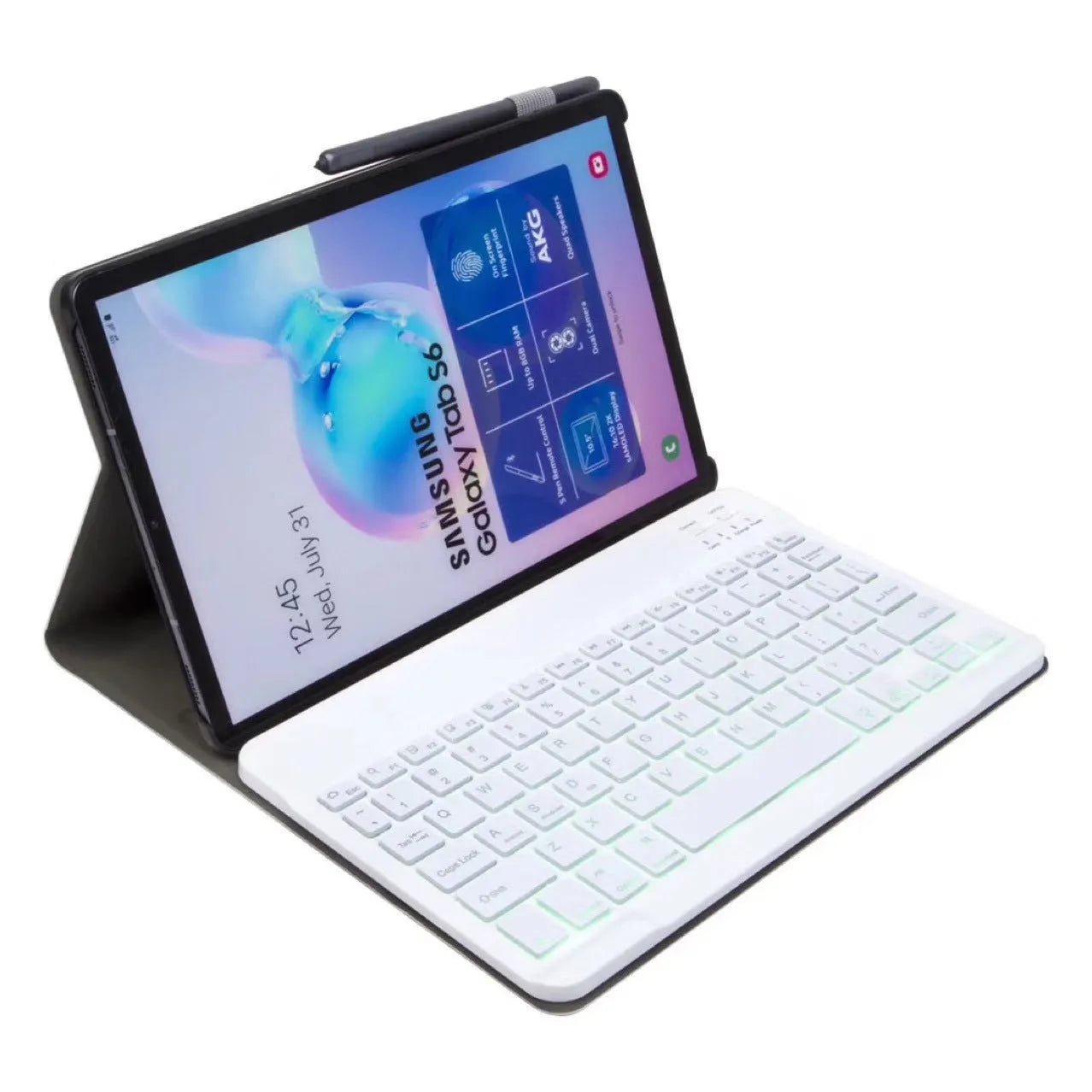 Samsung Bluetooth keyboard holster TPU clamshell case for Samsung tablet models in black