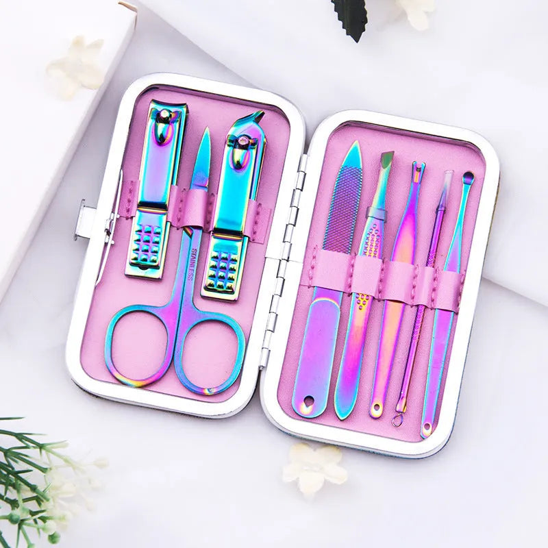 8-piece stainless steel nail clippers set with custom logo option