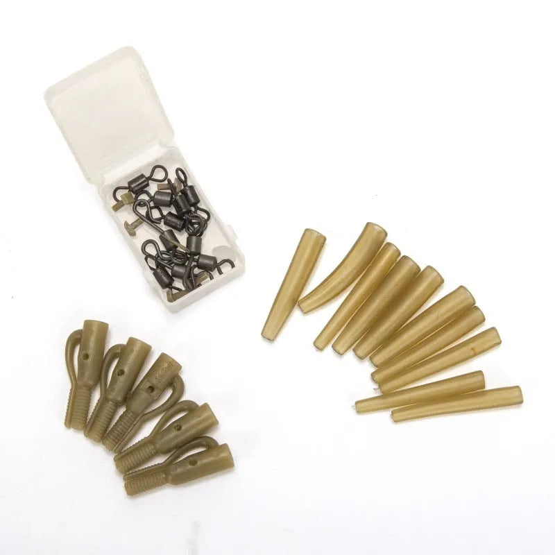 European carp fishing accessory set with 30 pieces including anti-winding tubes and threaded hoses