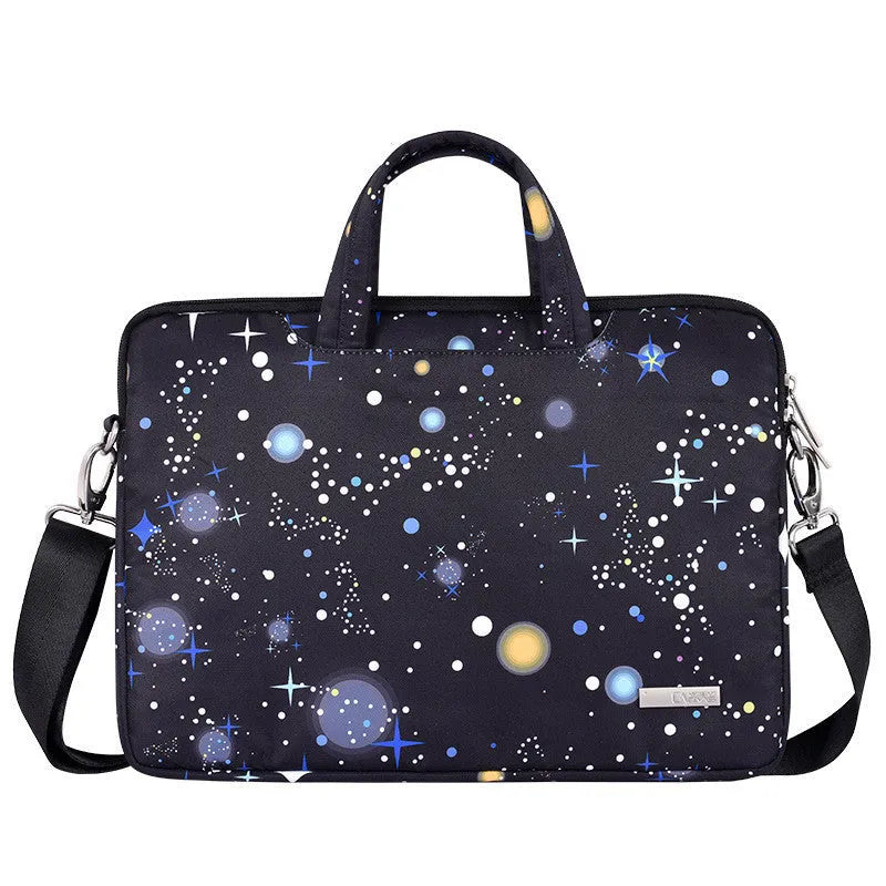 Black waterproof polyester laptop liner bag with 23mm thickness for 13, 14, and 15 inch notebooks