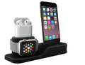3 in 1 silicone charging stand for mobile phone, watch and headset on desk, compatible with iPhone