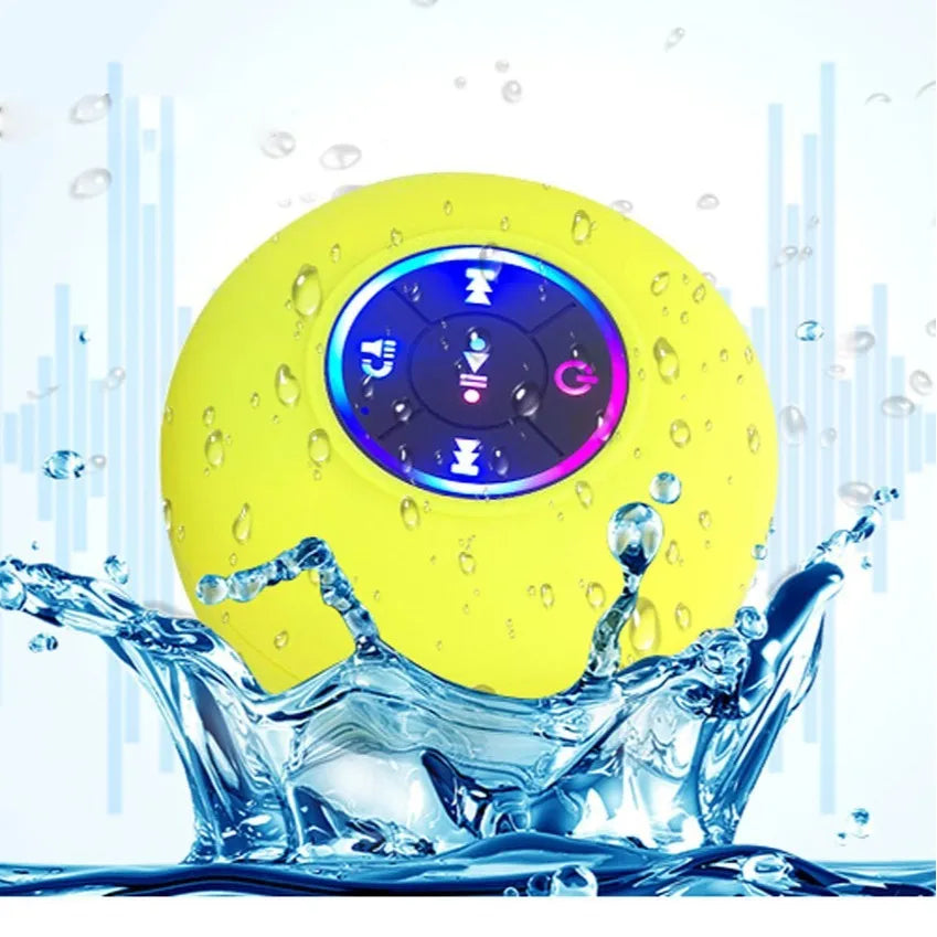Large waterproof Bluetooth speaker with a suction cup base, shown in one of six available colours.
