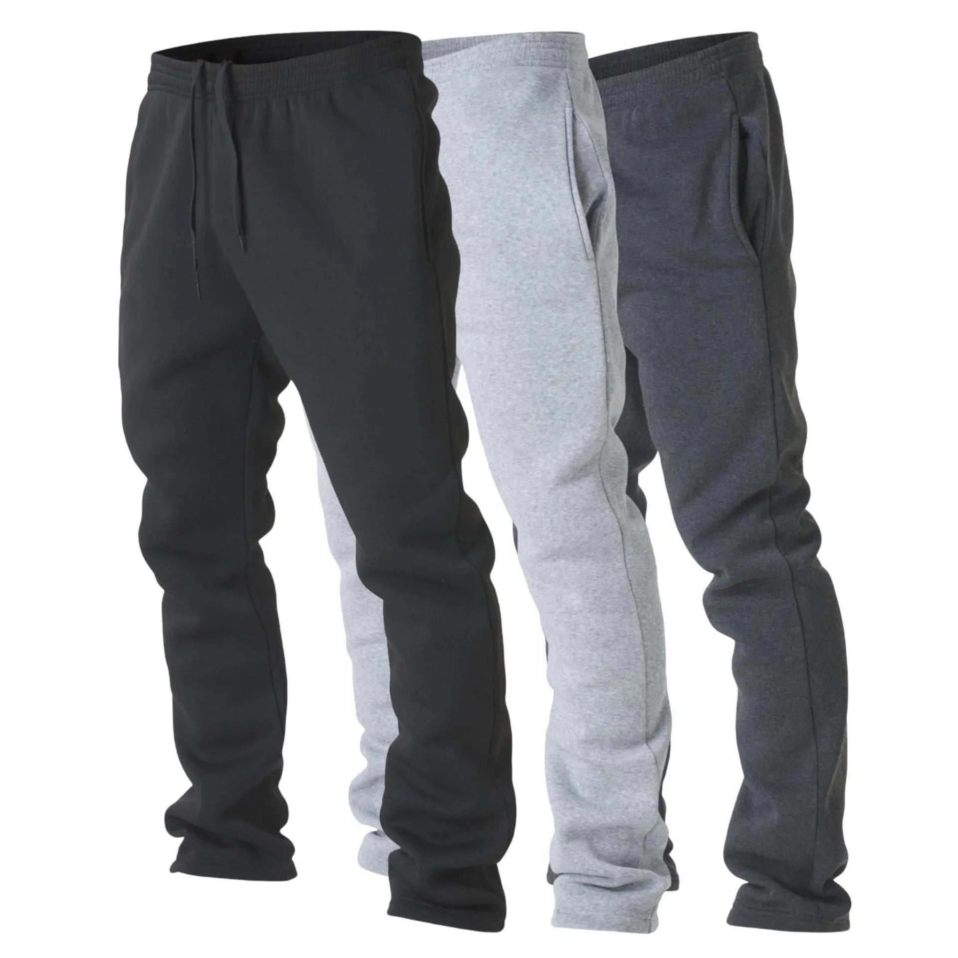 Loose jogging sweatpants high waist polyester trousers for running sports in black carbon black gray unisex size S to 3XL