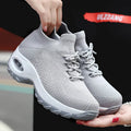 Women's PU sole trainers with 3-5cm middle heel and round toe, shown in one of eight colour options