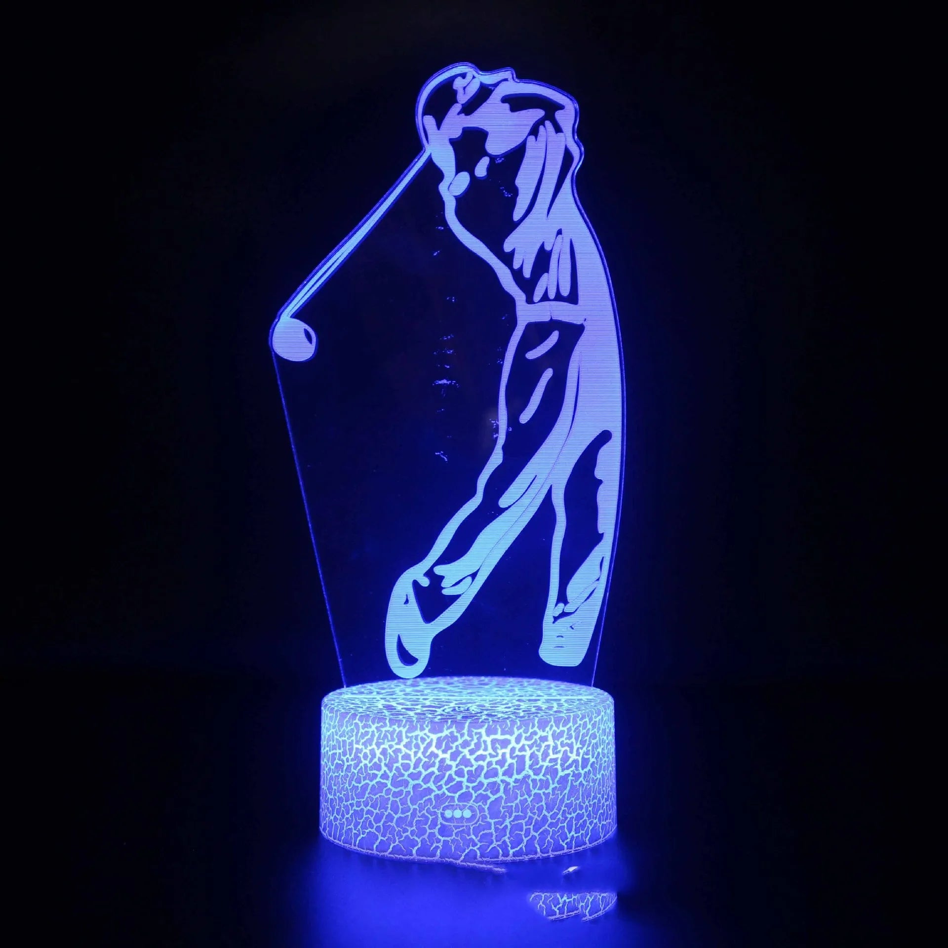 Sports Competitive Series 3D night light with cracked base, colourful LED illumination, and remote control