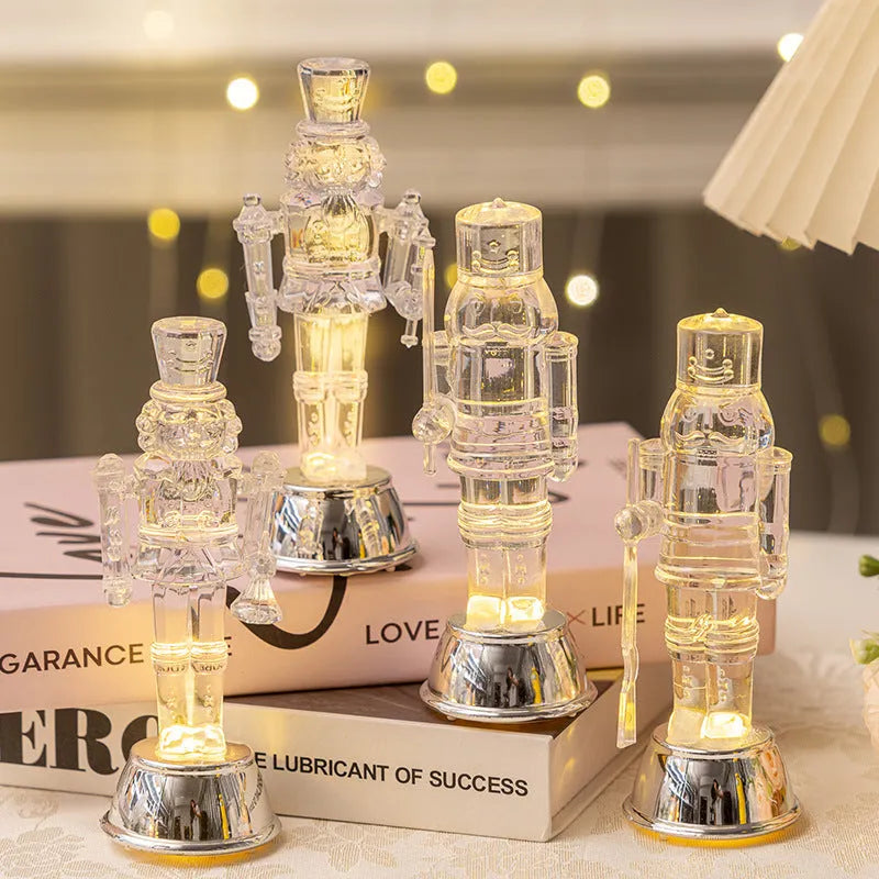 Transparent plastic walnut soldier nutcracker Christmas desktop ornament
