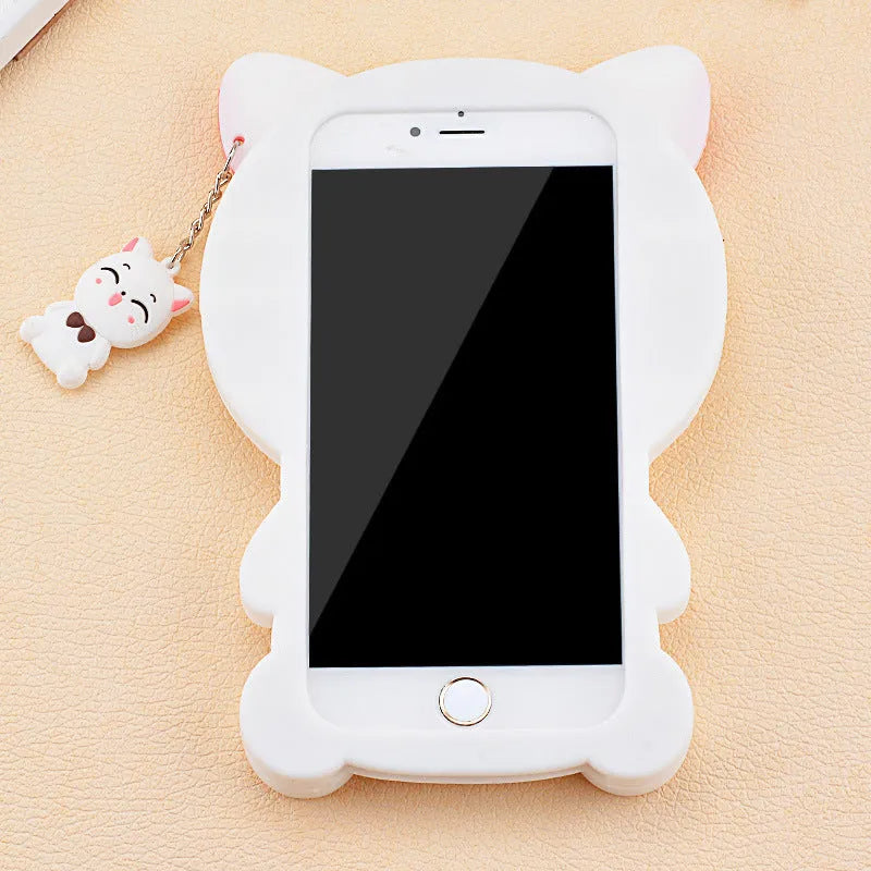 Imported soft silicone phone shell case showing edge-proof design for Samsung and iPhone models.