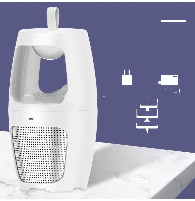 Indoor mosquito killer lamp in black and white options with USB port and compact design