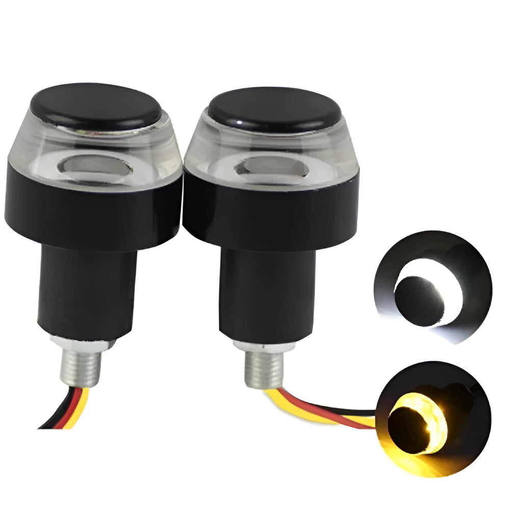 Fashion Motorcycle Handle LED Turn Signal Light ABS DC 12V universal fit set white yellow LED