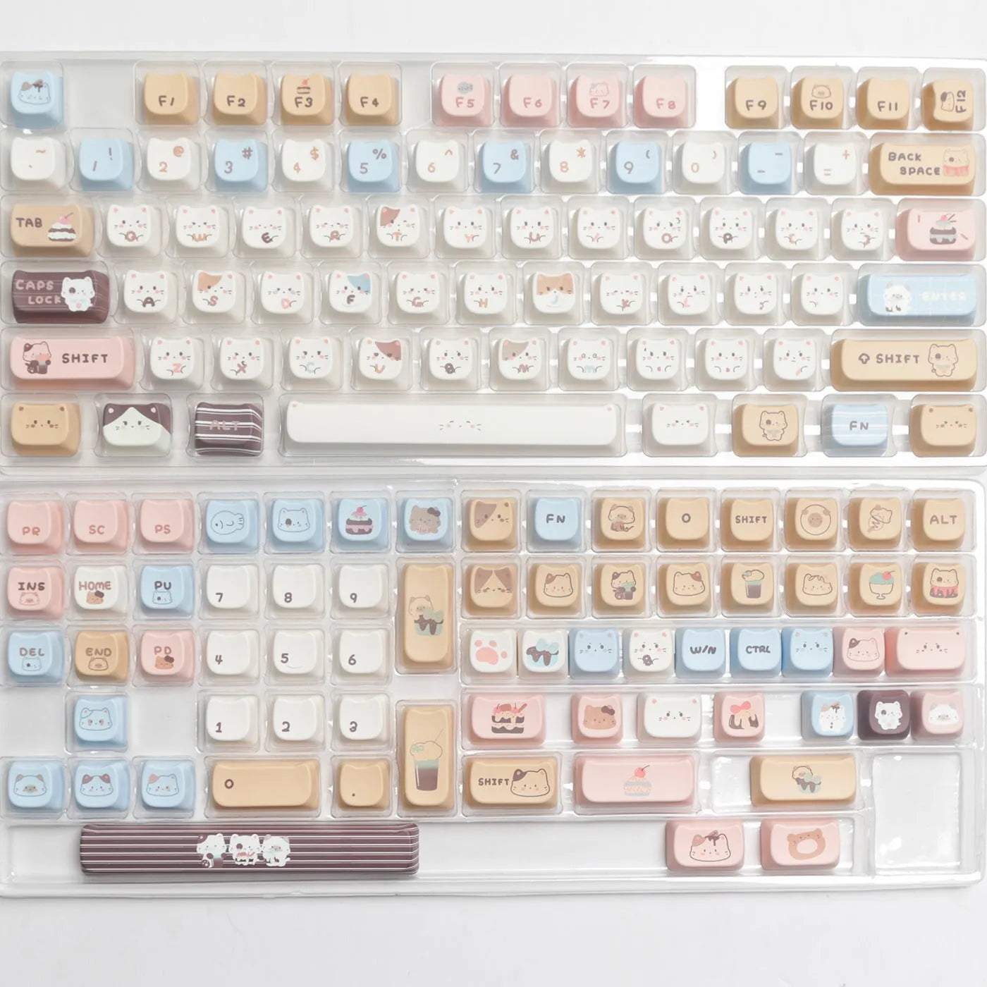 High Sea Salt Cat themed PBT key cap set for mechanical keyboards with sublimation printed designs and two colour suit options