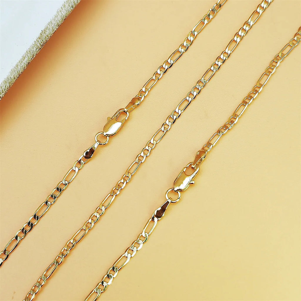 Gold coloured unisex NK chain bracelet with geometric links and 18K real gold plating on copper