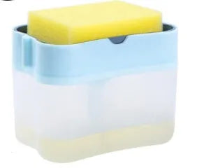 BPA-free plastic kitchen soap dispenser in black, grey, pink, or silver colours on a countertop.