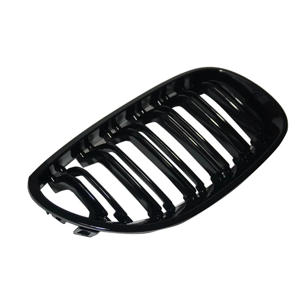 BMW 5-Series E60 E66 carbon fibre front grille with ABS frame and chrome trim for 2004-2009 models