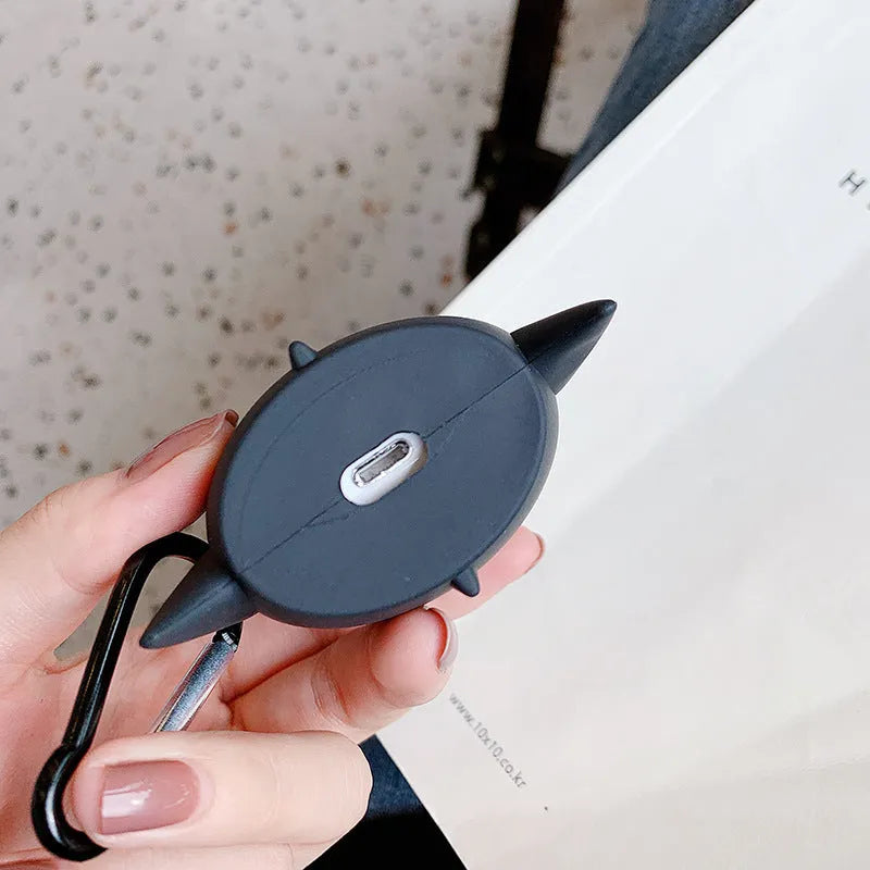 Black and pink silicone protective cases for Apple AirPods 1 and 2