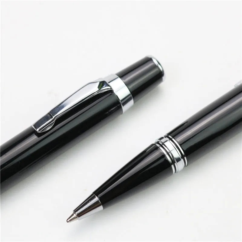 Black Baozhu full metal pocket rollerball pen with two 0.7mm refills.