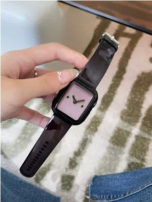 Brown transparent silicone Apple Watch strap compatible with multiple iWatch models