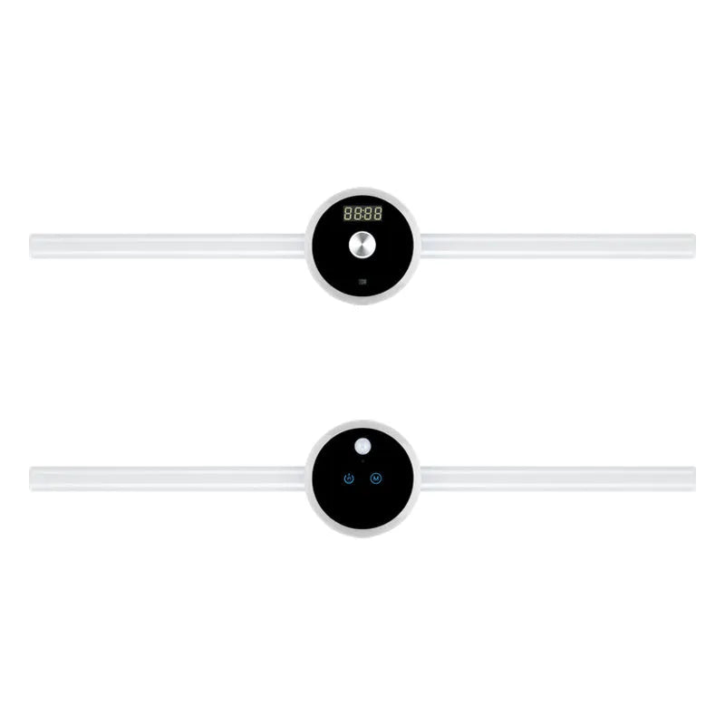 Smart cabinet light with clock and timing sensor, featuring removable LED tube and 4000mAh battery for wardrobe use
