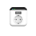 White smart socket with thermostatic remote and voice control, two EU plug outlets