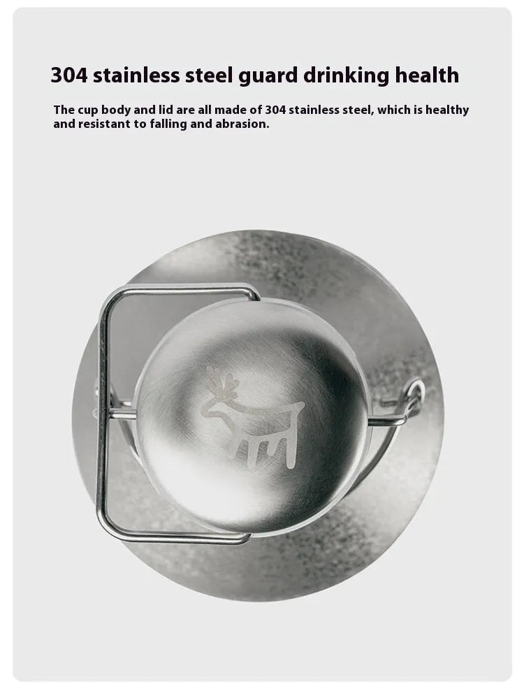 Stainless steel thermal pot with large capacity for outdoor portable use